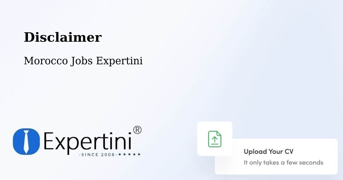 Disclaimer – Bouarfa - Morocco Jobs Expertini